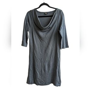 Royal Robbins Grey Cowl Neck Wool Blend Sweater Dress